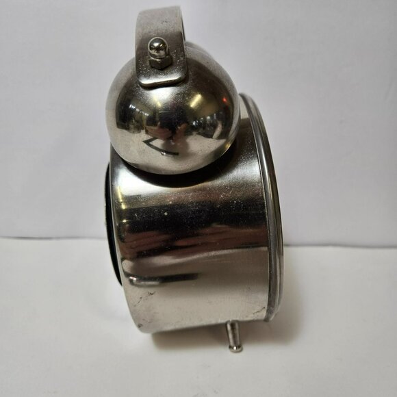 Deco 79 Stainless Steel Analog Table Clock SILENT Bell Style Decorative Top 7x5" - Picture 4 of 11